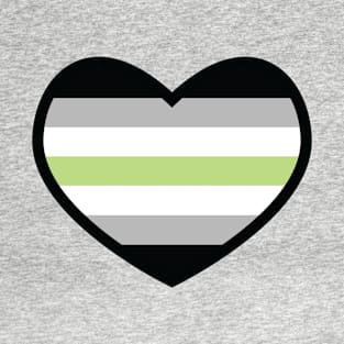 Agender Flag Heart T-Shirt